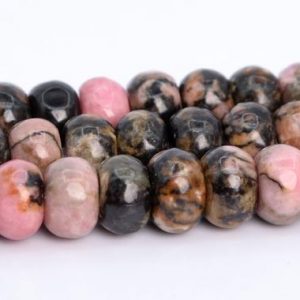 Shop Rhodonite Beads! Rhodonite Beads Grade AAA Genuine Natural Gemstone Rondelle Loose Beads 6x4MM 8x5MM Bulk Lot Options | Natural genuine beads Rhodonite beads for beading and jewelry making.  #jewelry #beads #beadedjewelry #diyjewelry #jewelrymaking #beadstore #beading #affiliate #ad