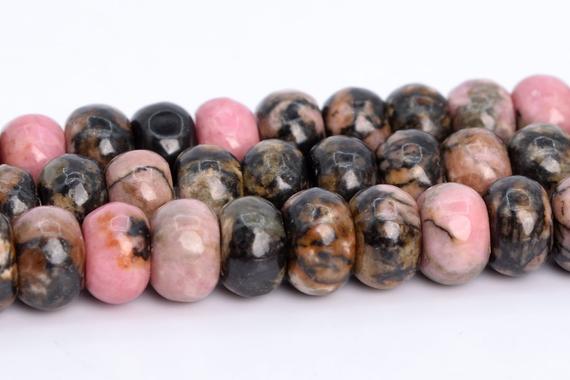 Rhodonite Beads Grade Aaa Genuine Natural Gemstone Rondelle Loose Beads 6mm 8mm Bulk Lot Options