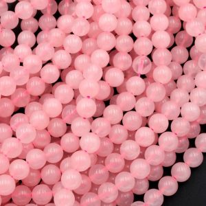 Shop Rose Quartz Beads! Natural Pink Rose Quartz 4mm 6mm 8mm 10mm 12mm Round Beads Smooth Polished Pastel Soft Baby Pink Gemstone 15.5" Strand | Natural genuine beads Rose Quartz beads for beading and jewelry making.  #jewelry #beads #beadedjewelry #diyjewelry #jewelrymaking #beadstore #beading #affiliate #ad