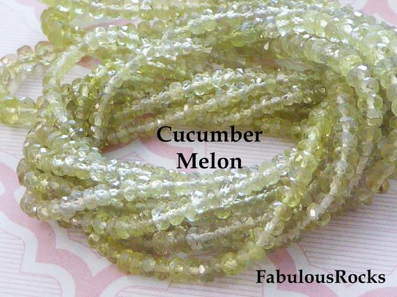 5-50 Pcs  Songea Sapphire Rondelles Beads Wholesale Gemstone Light Cucumber Green, 2.5-3 Mm Faceted Beads, September Birthstone Solo Tr S 30