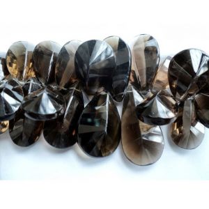 Shop Smoky Quartz Bead Shapes! 7×15-11x20mm Smoky Quartz Faceted Pear Briolette, Smoky Quartz Faceted Fancy Briolette Beads, 10 Pcs Faceted Fancy Smoky Quartz For Jewelry | Natural genuine other-shape Smoky Quartz beads for beading and jewelry making.  #jewelry #beads #beadedjewelry #diyjewelry #jewelrymaking #beadstore #beading #affiliate #ad