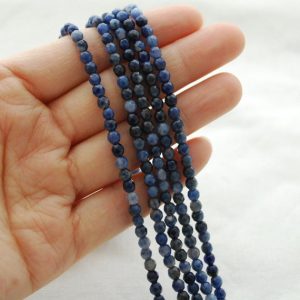 Shop Sodalite Faceted Beads! High Quality Grade A Natural Sodalite  Semi-precious Gemstone FACETED Round Beads – 4mm – 15" strand | Natural genuine faceted Sodalite beads for beading and jewelry making.  #jewelry #beads #beadedjewelry #diyjewelry #jewelrymaking #beadstore #beading #affiliate #ad