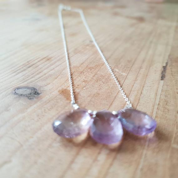 Stunning Triple Ametrine Necklace - Sterling Silver - Pendant Necklace - Semi Precious - Gift For Her - Handmade Jewellery