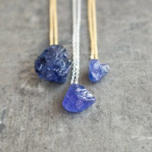 Shop Tanzanite Necklaces! Raw Tanzanite Necklace, Raw Stone Necklace, December Birthstone Necklace, Raw Tanzanite Pendant, Birthstone Jewelry Gifts for Women, Men | Natural genuine Tanzanite necklaces. Buy crystal jewelry, handmade handcrafted artisan jewelry for women.  Unique handmade gift ideas. #jewelry #beadednecklaces #beadedjewelry #gift #shopping #handmadejewelry #fashion #style #product #necklaces #affiliate #ad