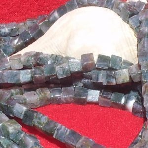 Shop Moss Agate Bead Shapes! Fancy Agate Smooth Center Drilled Cube Beads 14 In. Strand, Green Moss Agate, Fancy Agate Cube Beads,Square Beads Gemstone Semiprecious | Natural genuine other-shape Moss Agate beads for beading and jewelry making.  #jewelry #beads #beadedjewelry #diyjewelry #jewelrymaking #beadstore #beading #affiliate #ad