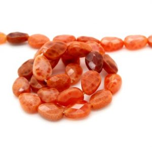 Shop Red Agate Beads! Fire Agate Beads, Red Fire Agate Flat Faceted Tear Drop Shape Natural Gemstone Beads – PGS99 | Natural genuine beads Agate beads for beading and jewelry making.  #jewelry #beads #beadedjewelry #diyjewelry #jewelrymaking #beadstore #beading #affiliate #ad