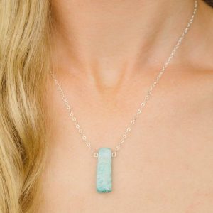 Shop Amazonite Necklaces! Tiny crystal amazonite necklace – Green gemstone necklace. Green crystal necklace. Polished amazonite jewelry. Green amazonite boho necklace | Natural genuine Amazonite necklaces. Buy crystal jewelry, handmade handcrafted artisan jewelry for women.  Unique handmade gift ideas. #jewelry #beadednecklaces #beadedjewelry #gift #shopping #handmadejewelry #fashion #style #product #necklaces #affiliate #ad