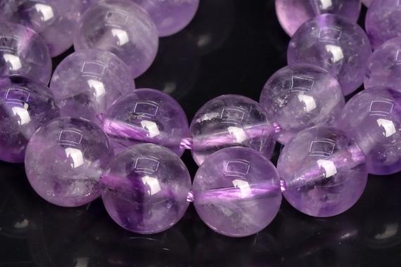 Genuine Natural Amethyst Gemstone Beads 9mm Transparent Lavender Round Aaa Quality Loose Beads (109410)