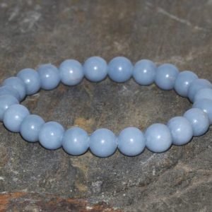 8mm Angelite Stacking Bracelet, Peru Gem, Throat Chakra Crystals, Spiritual Guidance-Connect with Guardian Angels-Dreamwork & Lucid Dreaming | Natural genuine Gemstone bracelets. Buy crystal jewelry, handmade handcrafted artisan jewelry for women.  Unique handmade gift ideas. #jewelry #beadedbracelets #beadedjewelry #gift #shopping #handmadejewelry #fashion #style #product #bracelets #affiliate #ad