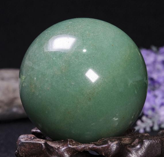 2.2"the Large Aventurine Sphere/green Aventurine Ball/crystal Healing/calm/comfort/metaphysical Energy/gift For Mom/chakra-55mm-225g#5101