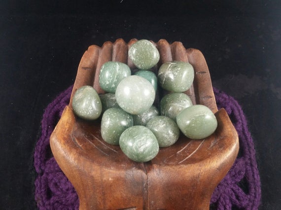 Green Aventurine Tumbled Stone Polished Crystal Stones Crystals Unique Round Large Tumbles