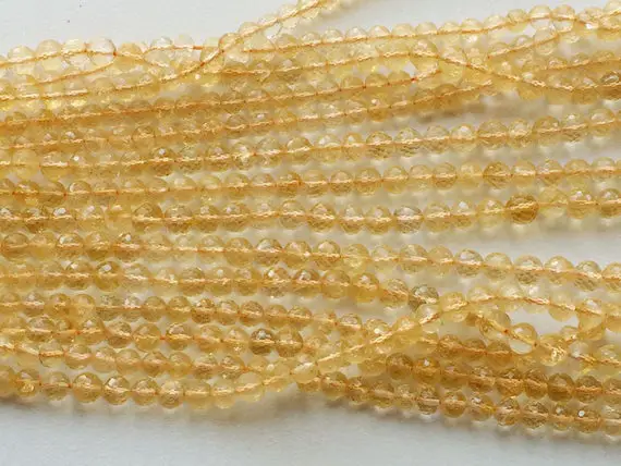 6-7mm Citrine Sparkling Golden Orange Faceted Rondelle, Citrine Faceted Rondelles, Citrine For Jewelry, Citrine Round Beads (5in To 10in)