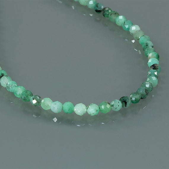Natural Emerald Necklace, Gemstone Necklace, Minimalist Necklace, Bridesmaid Necklace, Delicate Necklace, Handmade Necklace, Rosary Jewelry