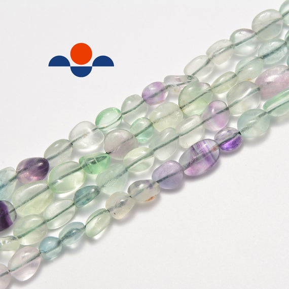 Natural Fluorite Pebble Nugget Beads Approx 5-8mm 15.5" Strand
