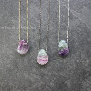 Fluorite Necklace,  Fluorite Pendant, Silver Fluorite Necklace, Fluorite Jewelry, Gold Fluorite Necklace, Fluorite Jewelry | Natural genuine Fluorite jewelry. Buy crystal jewelry, handmade handcrafted artisan jewelry for women.  Unique handmade gift ideas. #jewelry #beadedjewelry #beadedjewelry #gift #shopping #handmadejewelry #fashion #style #product #jewelry #affiliate #ad