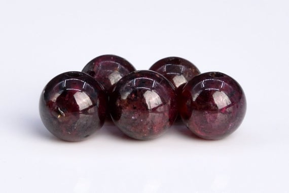 Genuine Natural Mozambique Garnet Gemstone Beads 5mm Purple Red Round Aa+ Quality Loose Beads (104257)