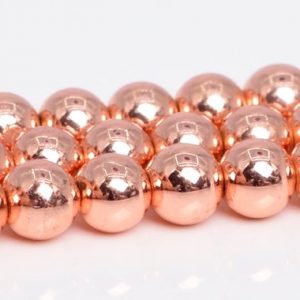 18k Rose Gold Tone Hematite Beads Grade AAA Gemstone Round Loose Beads 2MM 3MM 4MM 6MM 8MM 10MM 12MM Bulk Lot Options | Natural genuine round Gemstone beads for beading and jewelry making.  #jewelry #beads #beadedjewelry #diyjewelry #jewelrymaking #beadstore #beading #affiliate #ad