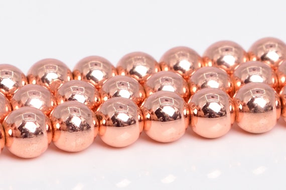18k Rose Gold Tone Hematite Beads Grade Aaa Gemstone Round Loose Beads 2mm  4mm 6mm 8mm 10mm 12mm Bulk Lot Options