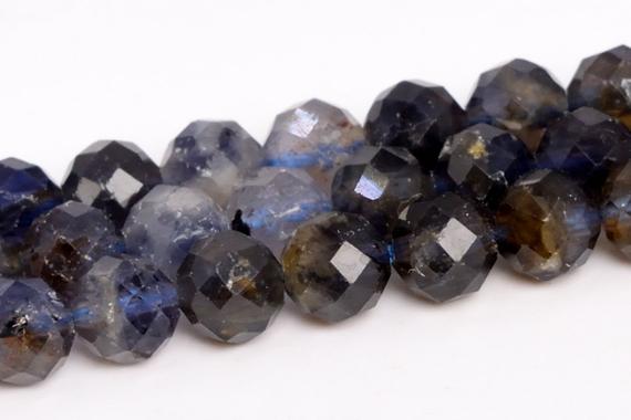 6mm Deep Color Iolite Beads Grade Ab Genuine Natural Gemstone Faceted Round Loose Beads 15.5" / 7.5" Bulk Lot Options (109061)