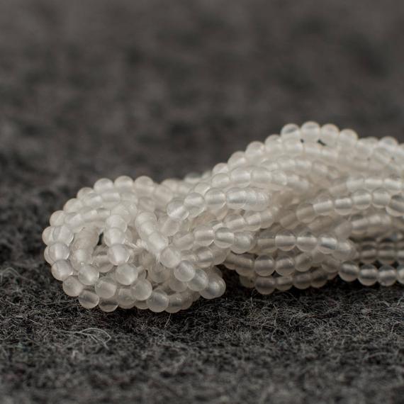 2mm White Jade Round Beads | 15" Strand | Natural Gemstone Beads For Jewellery Making