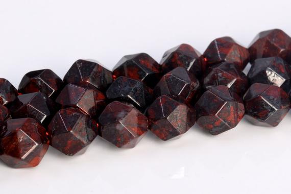 Dark Red Brecciated Jasper Beads Star Cut Faceted Grade Aaa Genuine Natural Gemstone Loose Beads 5-6mm 7-8mm 9-10mm Bulk Lot Options