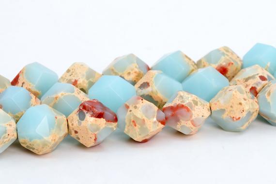 Icy Blue Imperial Jasper Beads Star Cut Faceted Grade Aaa Loose Beads 6mm 8mm 10mm Bulk Lot Options