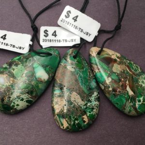 Green Sea Sediment Jasper Pendant Teardrop or Irregular Shape Approx 30x40mm | Natural genuine other-shape Gemstone beads for beading and jewelry making.  #jewelry #beads #beadedjewelry #diyjewelry #jewelrymaking #beadstore #beading #affiliate #ad