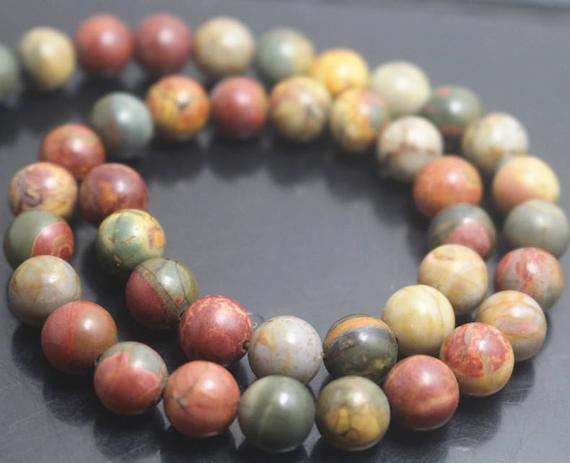 6mm/8mm/10mm/12mm Red Picasso Jasper Beads,smooth And Round Stone Beads,15 Inches One Starand