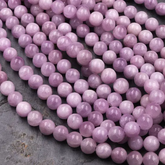 Natural Kunzite 4mm 6mm 8mm 10mm Round Beads Soft Violet Purple Pink Gemstone Real Genuine Natural Kunzite 15.5" Strand