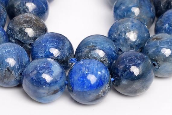 Genuine Natural Kyanite Gemstone Beads 10mm Light Color Round A+ Quality Loose Beads (109047)