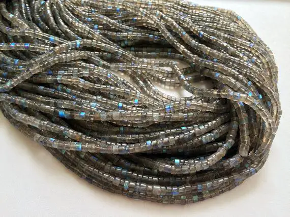 4mm Labradorite Plain Tyre Beads, Blue Fire Gem Stone, 13 Inch Strand Flashy Blue Labradorite Beads (1strand To 5strands Options)