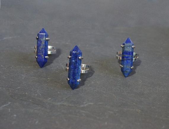 Lapis Lazuli Ring, Silver Lapis Lazuli Ring, Blue Lapis Ring, Lapis Ring, Silver Lapis Ring, Lapis Jewelry,  Gemstone Ring, Adjustable Ring