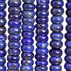 Shop Lapis Lazuli Rondelle Beads! Genuine Natural Afghanistan Lapis Lazuli Gemstone Beads 9-10×3-6MM Deep Blue Rondelle A Quality Loose Beads (108742) | Natural genuine rondelle Lapis Lazuli beads for beading and jewelry making.  #jewelry #beads #beadedjewelry #diyjewelry #jewelrymaking #beadstore #beading #affiliate #ad