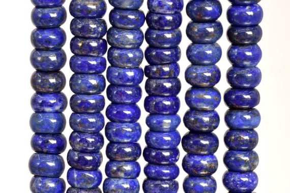 Genuine Natural Afghanistan Lapis Lazuli Gemstone Beads 9-10x3-6mm Deep Blue Rondelle A Quality Loose Beads (108742)