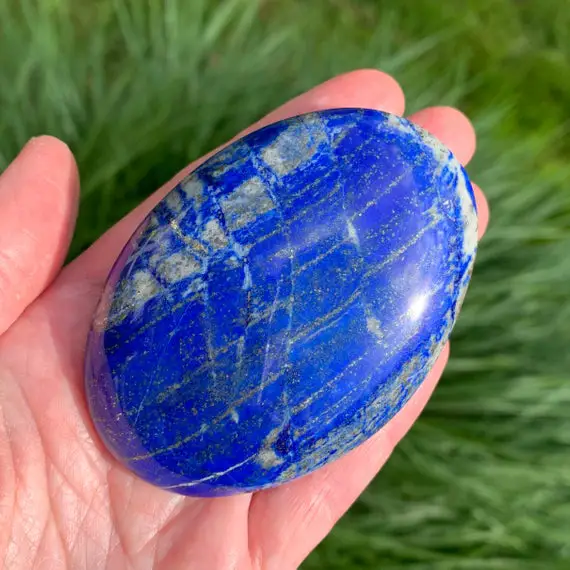 3.1" Lapis Lazuli Palm Stone - Large Galet