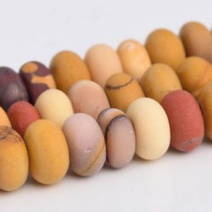 Matte Mookaite Beads Grade AAA Genuine Natural Gemstone Rondelle Loose Beads 6x4MM 8x5MM 10x6MM Bulk Lot Options | Natural genuine rondelle Mookaite Jasper beads for beading and jewelry making.  #jewelry #beads #beadedjewelry #diyjewelry #jewelrymaking #beadstore #beading #affiliate #ad