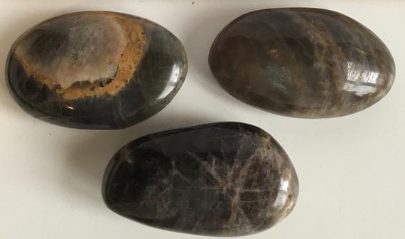 Black Moonstone Palm Stone,"stone Of New Beginnings", Healing Stone,healing Crystal, Spiritual Stone, Meditation,chakra Stone