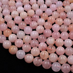 Natural Morganite Beads Smooth 4mm 6mm 8mm 10mm 12mm Round Beads AAA High Quality Natural Pink Beryl Aquamarine Gemstone 15.5" Strand | Natural genuine beads Morganite beads for beading and jewelry making.  #jewelry #beads #beadedjewelry #diyjewelry #jewelrymaking #beadstore #beading #affiliate #ad