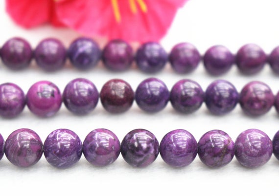 Natural Purple Dragonshard Smooth And Round Beads,6mm 8mm 10mm 12mm Sugilite Beads,dragonshard Beads Wholesale Supply,15" Strand