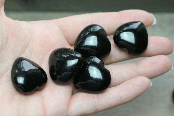 Obsidian Stone Shaped Heart K274