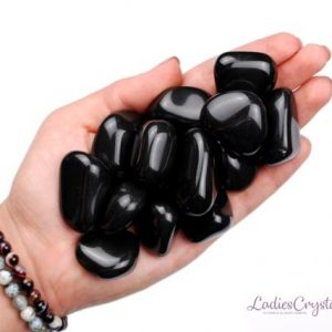 Shop Tumbled Onyx Crystals & Pocket Stones! Black Onyx Tumbled Stone, Black Onyx, Tumbled Stones, Stones, Crystals, Rocks, Gifts, Gemstones, Gems, Zodiac Crystals, Healing Crystals | Natural genuine stones & crystals in various shapes & sizes. Buy raw cut, tumbled, or polished gemstones for making jewelry or crystal healing energy vibration raising reiki stones. #crystals #gemstones #crystalhealing #crystalsandgemstones #energyhealing #affiliate #ad