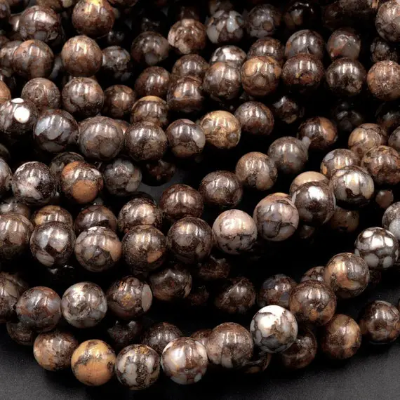 Natural African Lace Opal Round Beads 6mm 8mm 10mm Earthy Brown Gemstone Opal Beads 15.5" Strand