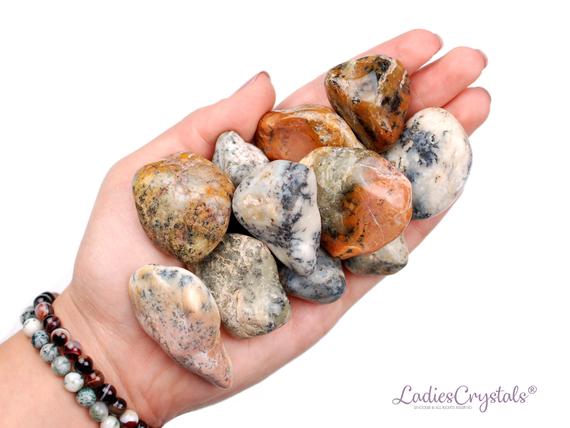Dendritic Opal Tumbled Stone, Dendritic Opal, Tumbled Stones, Opal, Stones, Crystals, Rocks, Gifts, Wedding Favors, Gemstones, Gems, Zodiac