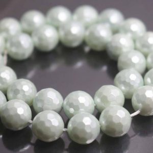 Shop Pearl Faceted Beads! 128 Faceted South Sea Shell Pearl Smooth And Round Beads, 6mm / 8mm / 10mm / 12mm Faceted Beads Supply, 15 Inches One Starand | Natural genuine faceted Pearl beads for beading and jewelry making.  #jewelry #beads #beadedjewelry #diyjewelry #jewelrymaking #beadstore #beading #affiliate #ad