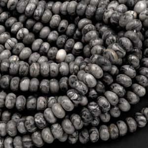 Shop Picture Jasper Rondelle Beads! Natural Gray Gray Crazy Lace Jasper Map Stone Jasper Grey Picture Jasper 6mm 8mm Rondelle 10mm Beads 15.5" Strand | Natural genuine rondelle Picture Jasper beads for beading and jewelry making.  #jewelry #beads #beadedjewelry #diyjewelry #jewelrymaking #beadstore #beading #affiliate #ad