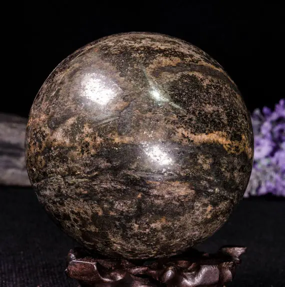 3.6"extra Large Pyrite Sphere/pyrite Crystal Ball/meditation Stone/pyrite Cabochon/decor/chakra/valentines Box Ideas For Her-90mm 1246g#3570