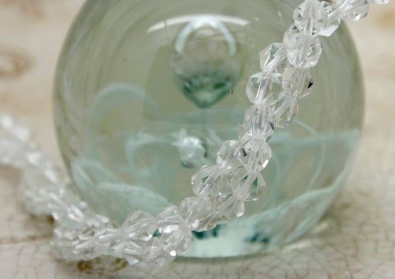 Quartz Gemstone Beads, Clear Quartz Faceted Round Sphere Natural Gemstone Loose Beads - Pg269
