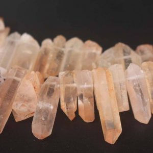 Shop Quartz Crystal Beads! Side Drilled Crystal Quartz Point Beads, Electroplated Top Drilled Quartz Point Beads.15 inches one starand | Natural genuine beads Quartz beads for beading and jewelry making.  #jewelry #beads #beadedjewelry #diyjewelry #jewelrymaking #beadstore #beading #affiliate #ad