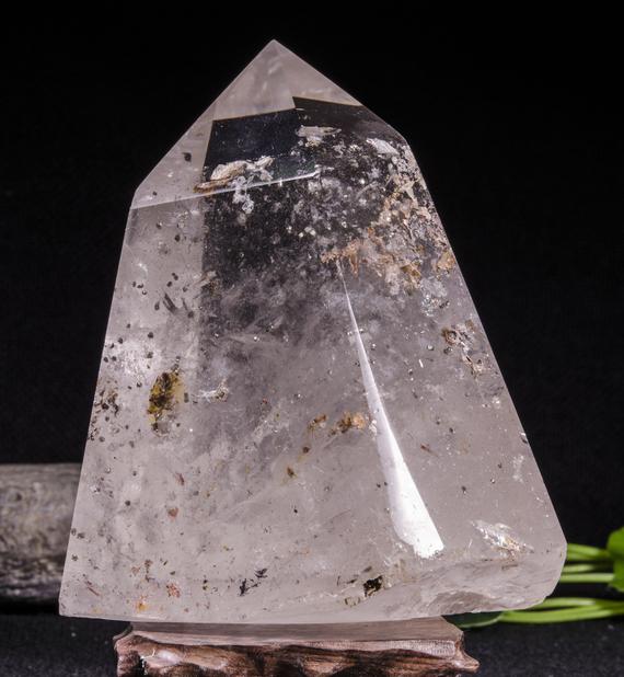 Large Rainbow Clear Crystal Quartz Point With Chalcopyrite Included/crystal Tower/grid/special Gift/meditation Stone/gift For Her-1010g#8738