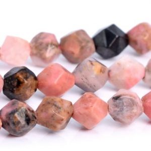 Shop Rhodonite Faceted Beads! Rhodonite Beads Star Cut Faceted Grade AAA Genuine Natural Gemstone Loose Beads 6MM 8MM 10MM Bulk Lot Options | Natural genuine faceted Rhodonite beads for beading and jewelry making.  #jewelry #beads #beadedjewelry #diyjewelry #jewelrymaking #beadstore #beading #affiliate #ad